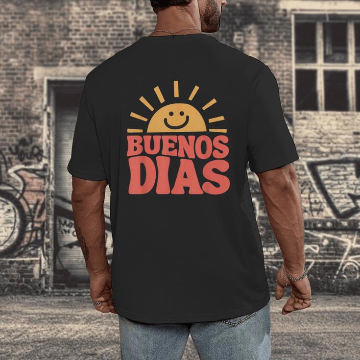 Buenos Dias Spanish Teacher Appreciation Back To School Men's Back Print T-Shirt, funny design Buenos Dias Spanish Teacher Appreciation Back To School Men's Back Print T-Shirt, funny design