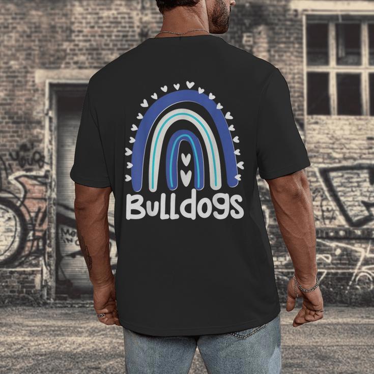 Bulldogs School Mascot Rainbow Teacher Lover Men's Back Print T-Shirt, funny design