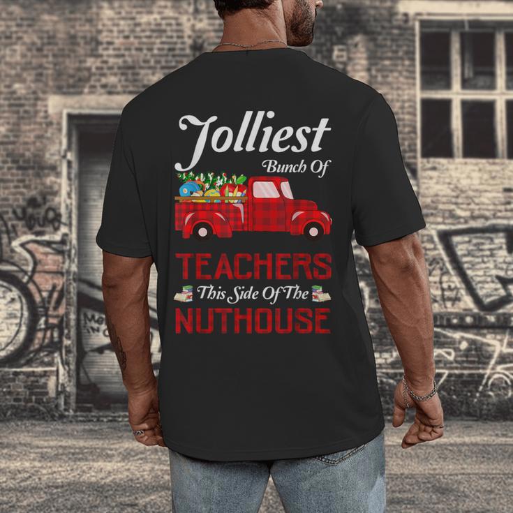 Bunch Of Teachers This Side Of The Nuthouse Xmas Men's Back Print T-Shirt, funny design Bunch Of Teachers This Side Of The Nuthouse Xmas Men's Back Print T-Shirt, funny design