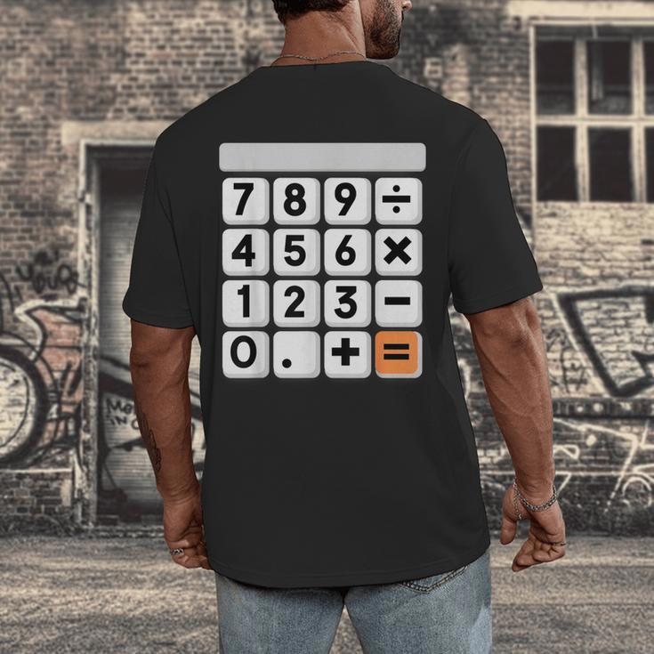 Calculator Easy Halloween Costume For Math Teacher Men's Back Print T-Shirt, funny design Calculator Easy Halloween Costume For Math Teacher Men's Back Print T-Shirt, funny design