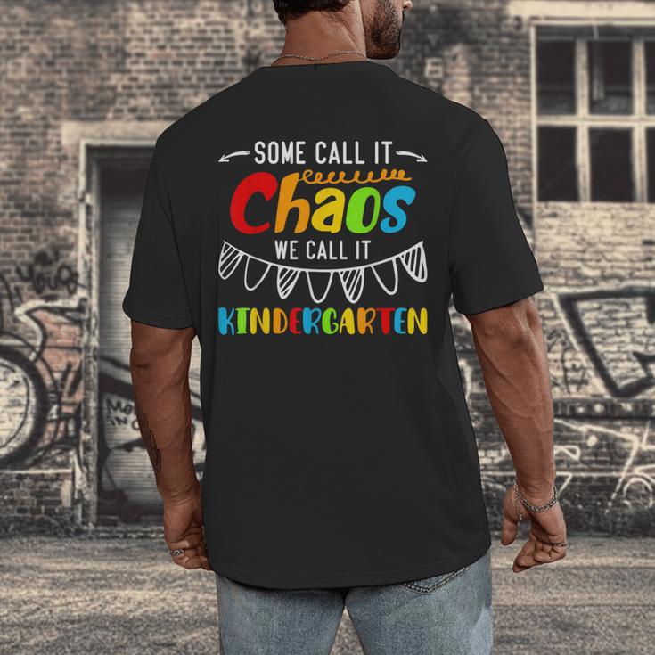 Some Call It Chaos We Call It Kindergarten Teacher Men's Back Print T-Shirt, funny design Some Call It Chaos We Call It Kindergarten Teacher Men's Back Print T-Shirt, funny design