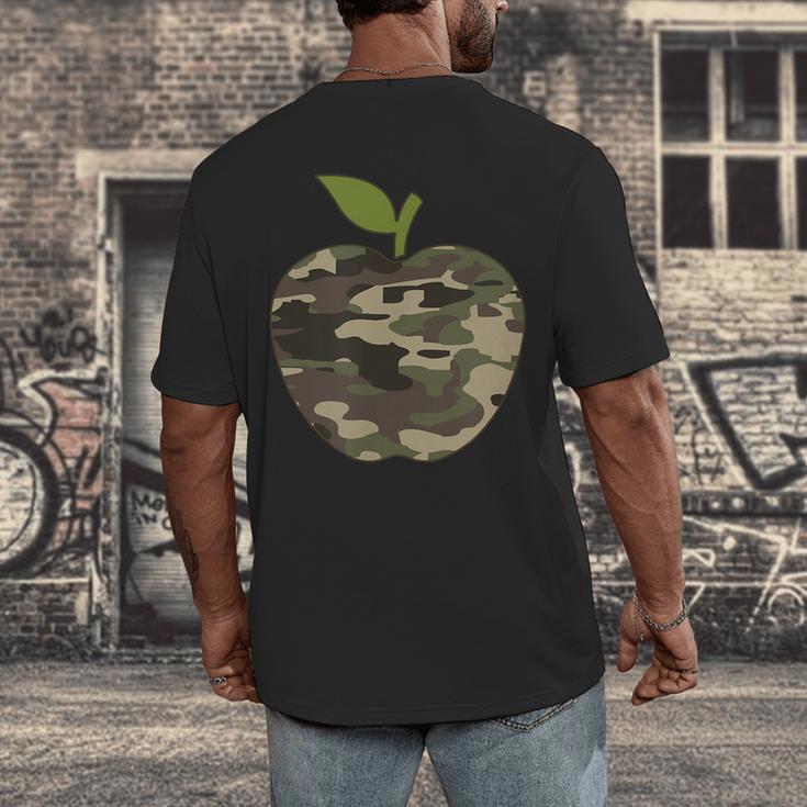 Camo Apple Camouflage Clothing School Student Camo Teacher Men Women Kids Men's Back Print T-Shirt, funny design Camo Apple Camouflage Clothing School Student Camo Teacher Men Women Kids Men's Back Print T-Shirt, funny design