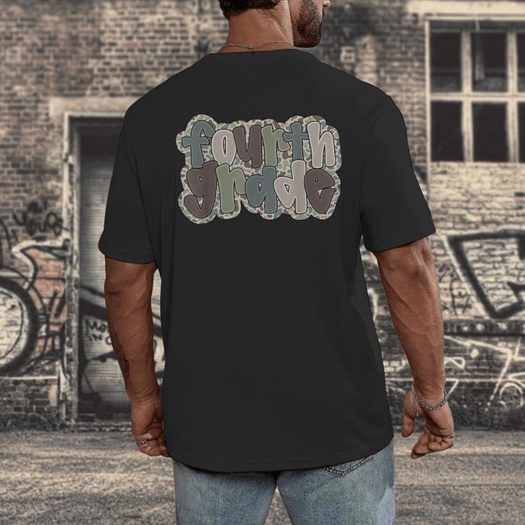 Camo Team 4th Grade Squad Back To School Teacher Kids Boys Men's Back Print T-Shirt, funny design