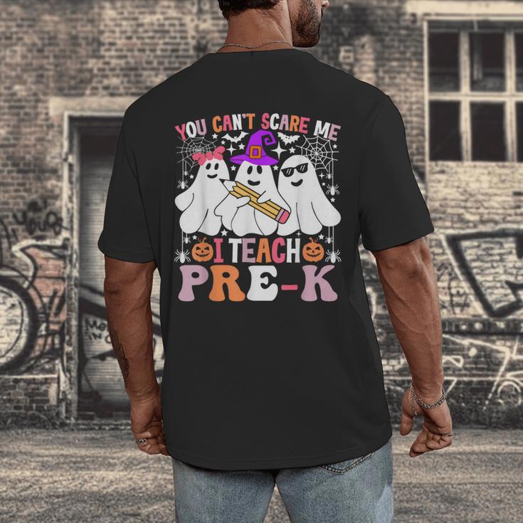 You Can't Scare Me I Teach Pre-k Halloween Teacher Men's Back Print T-Shirt, funny design You Can't Scare Me I Teach Pre-k Halloween Teacher Men's Back Print T-Shirt, funny design