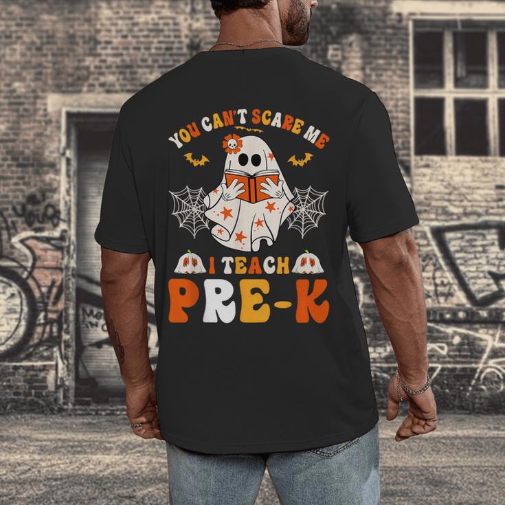 You Cant Scare Me I Teach Pre-K Teacher Halloween Men's Back Print T-Shirt, funny design You Cant Scare Me I Teach Pre-K Teacher Halloween Men's Back Print T-Shirt, funny design