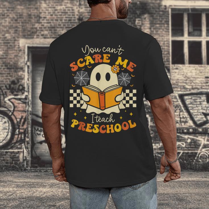 You Can't Scare Me I Teach Preschool Teacher Halloween Ghost Men's Back Print T-Shirt, funny design You Can't Scare Me I Teach Preschool Teacher Halloween Ghost Men's Back Print T-Shirt, funny design