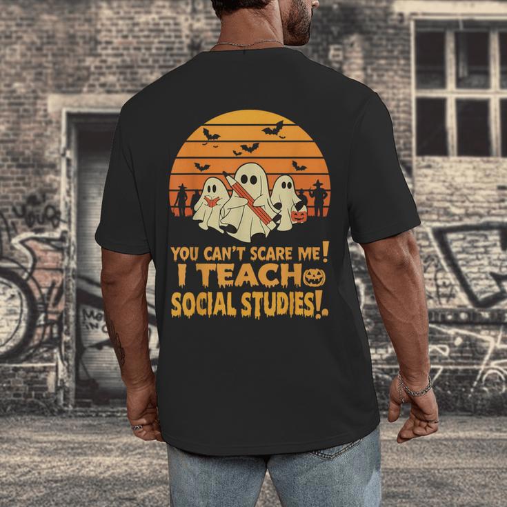 You Can't Scare Me I Teach Social Studies Teacher Halloween Men's Back Print T-Shirt, funny design You Can't Scare Me I Teach Social Studies Teacher Halloween Men's Back Print T-Shirt, funny design