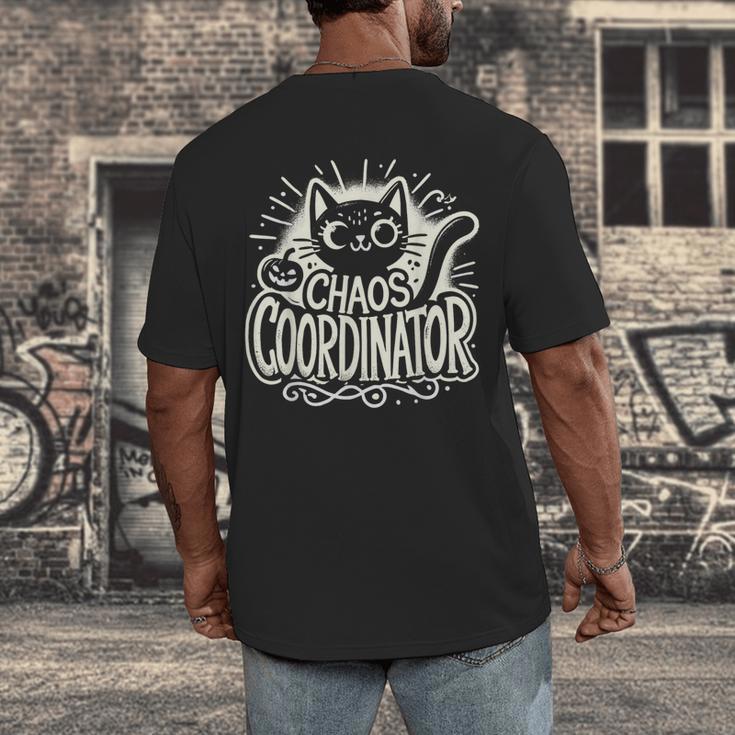 Cat Chaos Coordinator For Women Mom Halloween Teacher Men's Back Print T-Shirt, funny design Cat Chaos Coordinator For Women Mom Halloween Teacher Men's Back Print T-Shirt, funny design