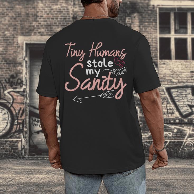 Childcare Provider Daycare Teacher Stole My Sanity Men's Back Print T-Shirt, funny design Childcare Provider Daycare Teacher Stole My Sanity Men's Back Print T-Shirt, funny design