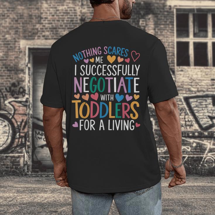 Childcare Teacher Negotiate With Toddlers Daycare Provider Men's Back Print T-Shirt, funny design Childcare Teacher Negotiate With Toddlers Daycare Provider Men's Back Print T-Shirt, funny design