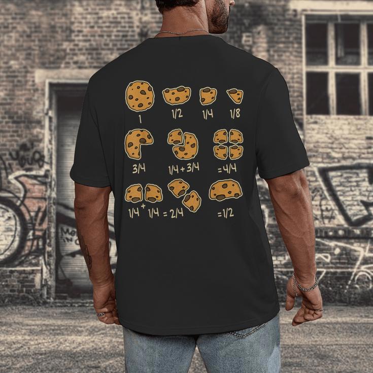 Chocolate Cookie Quick Math Fraction Math Teachers For Men Women Girls Kids Men's Back Print T-Shirt, funny design