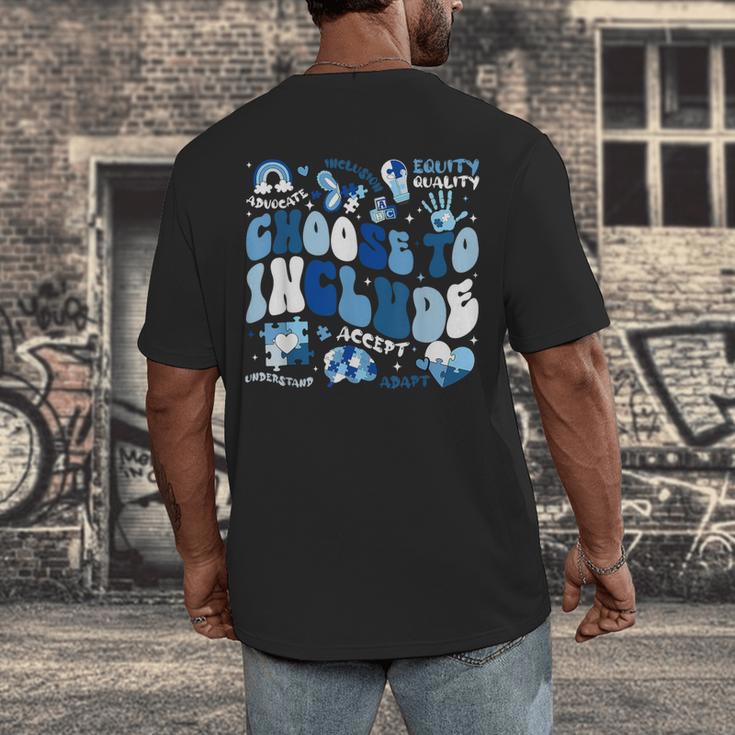 Choose To Include Inclusion Matters Autism Awareness Teacher Men's Back Print T-Shirt, funny design
