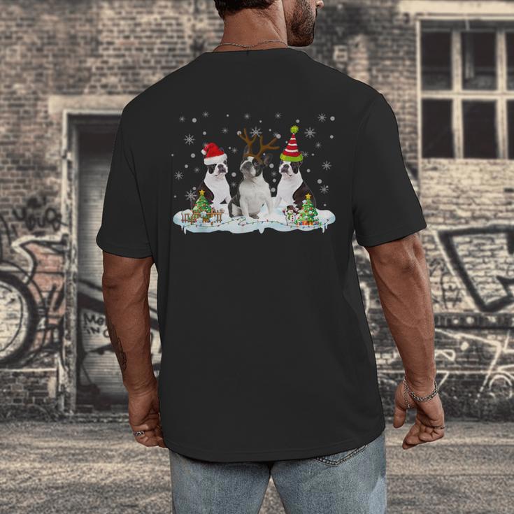 Christmas Boston Terrier Santa Dog Lover Men's Back Print T-Shirt, funny design
