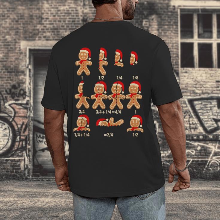 Christmas Math Teacher Equation Gingerbread With Santa Hat Men Women Men's Back Print T-Shirt, funny design