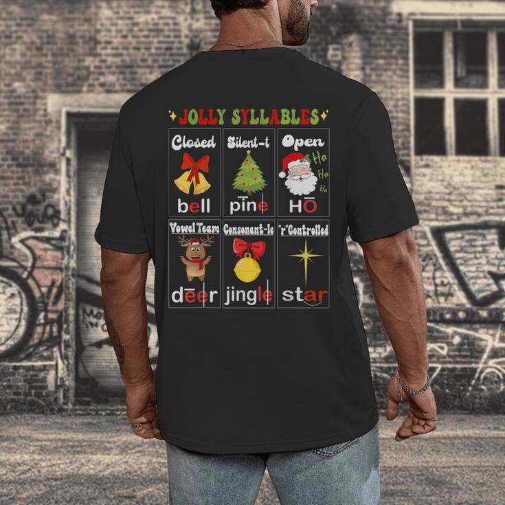 Christmas Reading Teacher Syllable Types Reading Teacher Men's Back Print T-Shirt, funny design Christmas Reading Teacher Syllable Types Reading Teacher Men's Back Print T-Shirt, funny design