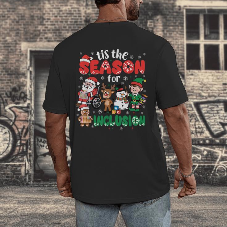 Christmas Sped Teacher Tis The Season For Inclusion Women Men's Back Print T-Shirt, funny design Christmas Sped Teacher Tis The Season For Inclusion Women Men's Back Print T-Shirt, funny design