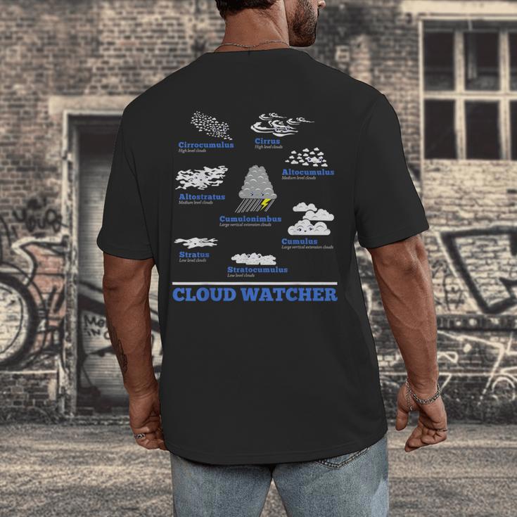 Cloud Watcher Cloud Types Science Student Teacher Cute Faces Men's Back Print T-Shirt, funny design