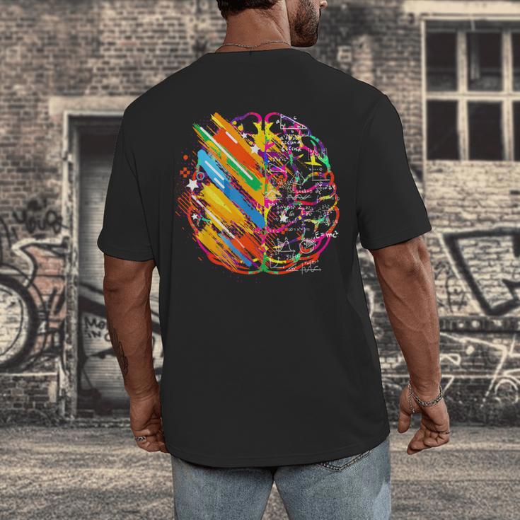 Colorful Brain Art Teacher Artist Painter Student Men's Back Print T-Shirt, funny design