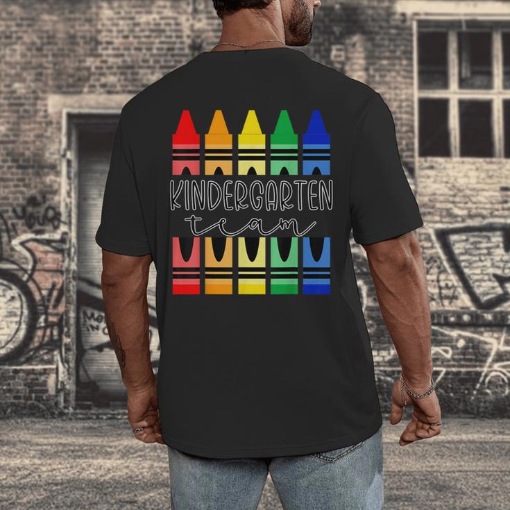 Colorful Crayon Kindergarten Team Tee For Teachers Students Men Women Kids Men's Back Print T-Shirt, funny design Colorful Crayon Kindergarten Team Tee For Teachers Students Men Women Kids Men's Back Print T-Shirt, funny design