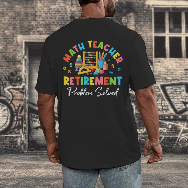 Colorful Math Teacher Retirement Solve The Problem Retired Men's Back Print T-Shirt, funny design Colorful Math Teacher Retirement Solve The Problem Retired Men's Back Print T-Shirt, funny design