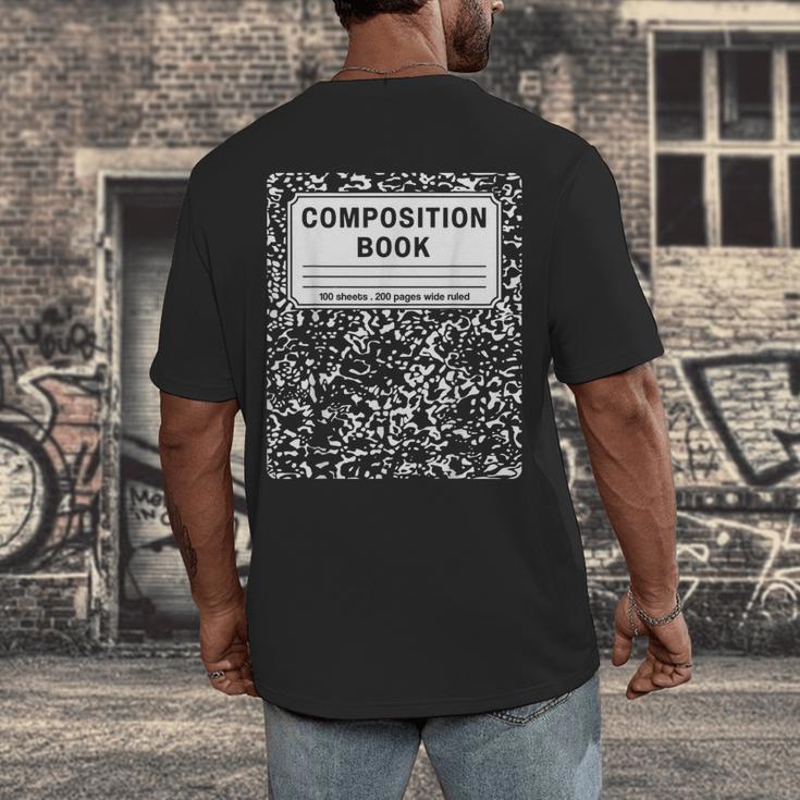 Composition Book Notebook Teachers Matching Group Halloween Men's Back Print T-Shirt, funny design