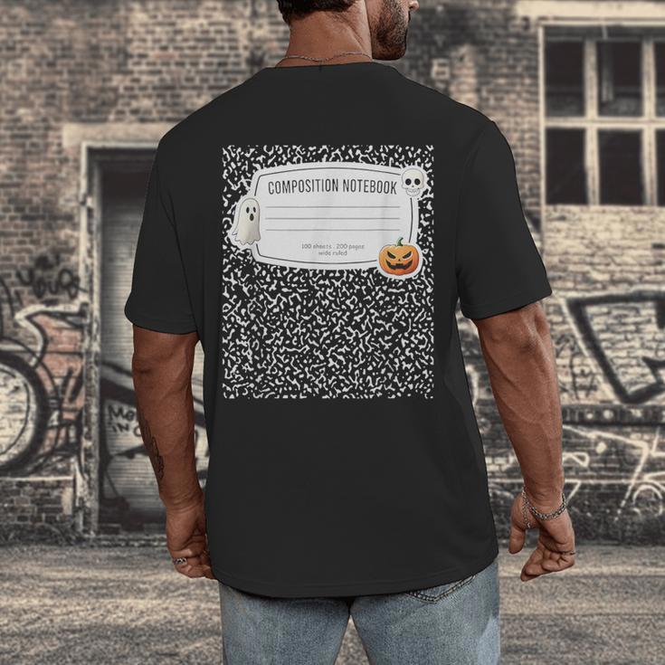 Composition Notebook Costume Adult Halloween For Teacher Men's Back Print T-Shirt, funny design