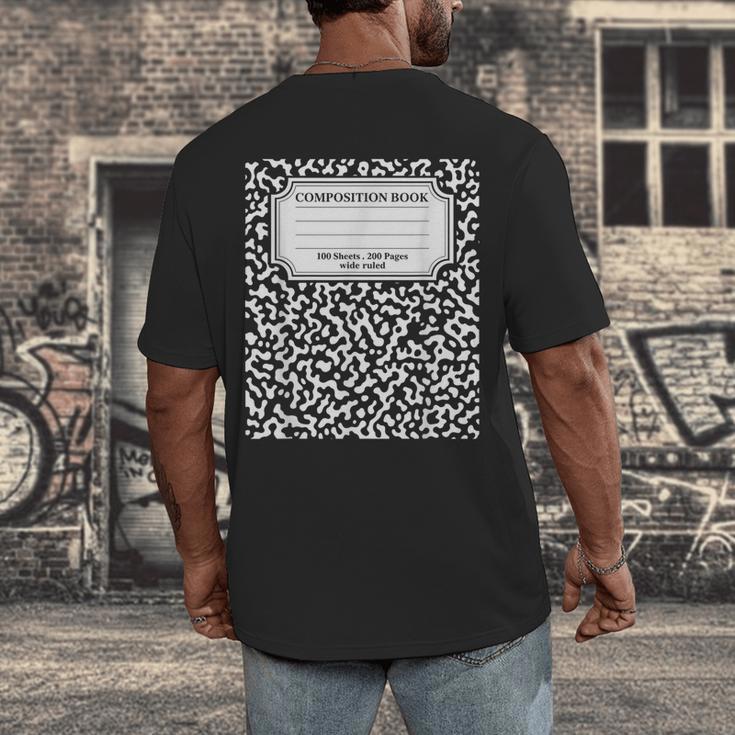 Composition Notebook Matching Group Halloween Teachers Men's Back Print T-Shirt, funny design Composition Notebook Matching Group Halloween Teachers Men's Back Print T-Shirt, funny design
