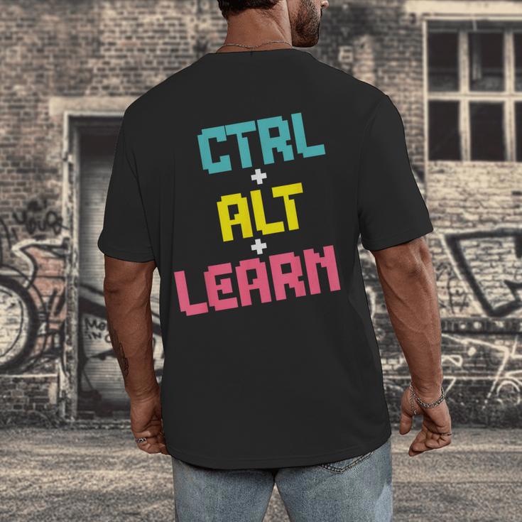 Computer Teacher Back To School Kids Ctrl Alt Learn Men's Back Print T-Shirt, funny design