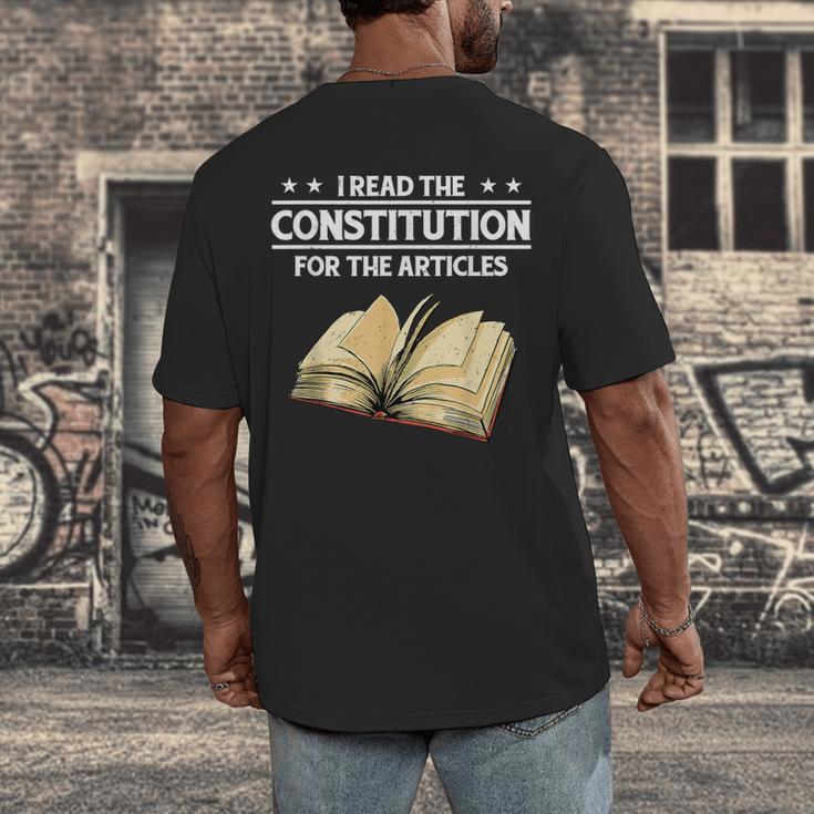 Cool History Teacher Read The Constitution For The Articles Men's Back Print T-Shirt, funny design Cool History Teacher Read The Constitution For The Articles Men's Back Print T-Shirt, funny design
