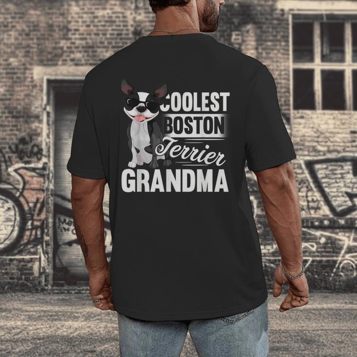 Coolest Boston Terrier Grandma Dog Men's Back Print T-Shirt, funny design
