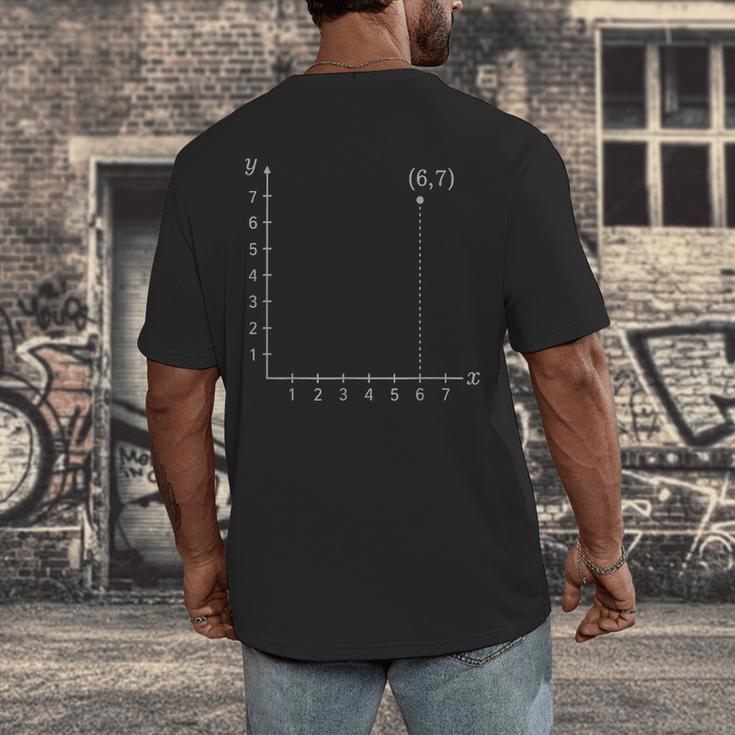Coordinate 67 Math Teacher 67 Cartesian Grid Point Men's Back Print T-Shirt, funny design Coordinate 67 Math Teacher 67 Cartesian Grid Point Men's Back Print T-Shirt, funny design
