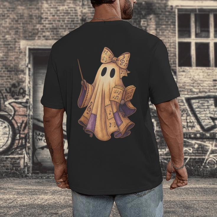 Coquette Music Note Patchwork Ghost Music Teacher Halloween Men's Back Print T-Shirt, funny design Coquette Music Note Patchwork Ghost Music Teacher Halloween Men's Back Print T-Shirt, funny design