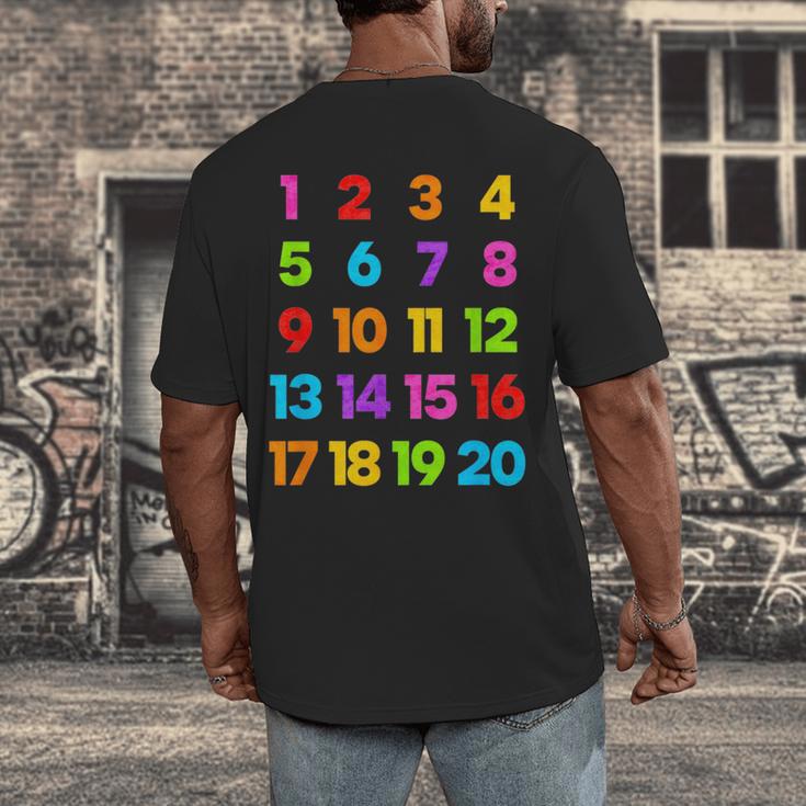Counting 1-10 Learn To Count Number School Kids Teacher Men's Back Print T-Shirt, funny design