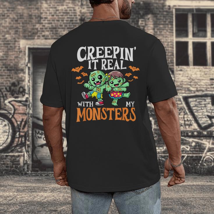 Creepin It Real Monster School Teacher Principal Halloween Men's Back Print T-Shirt, funny design
