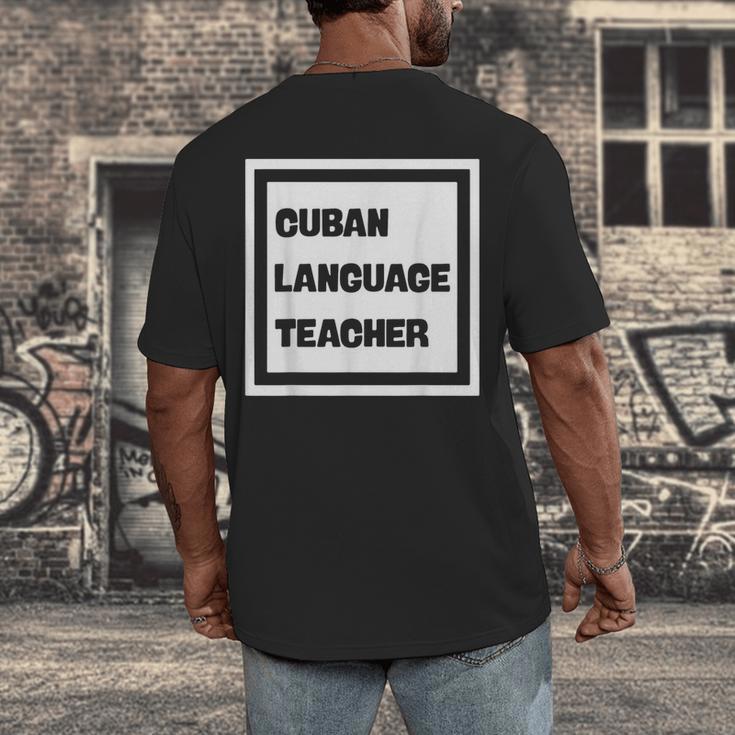 Cuban Language Teacher Men's Back Print T-Shirt, funny design