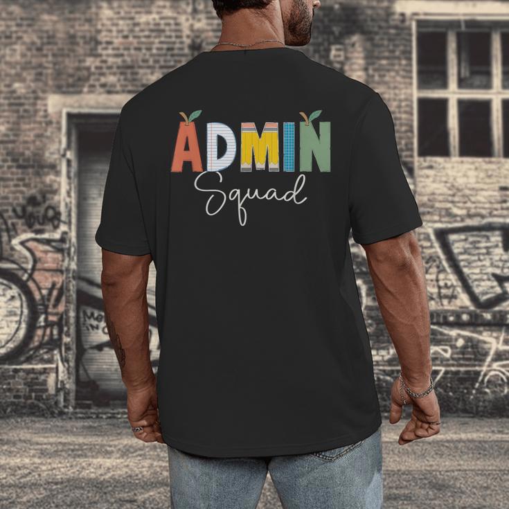 Cute Admin Squad Crew Team Back To School Teacher For Men Women Men's Back Print T-Shirt, funny design Cute Admin Squad Crew Team Back To School Teacher For Men Women Men's Back Print T-Shirt, funny design
