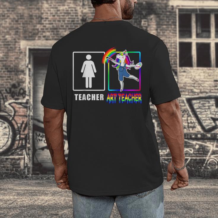 Cute Art Teacher Magical Dabbing Unicorn Artist Men's Back Print T-Shirt, funny design Cute Art Teacher Magical Dabbing Unicorn Artist Men's Back Print T-Shirt, funny design