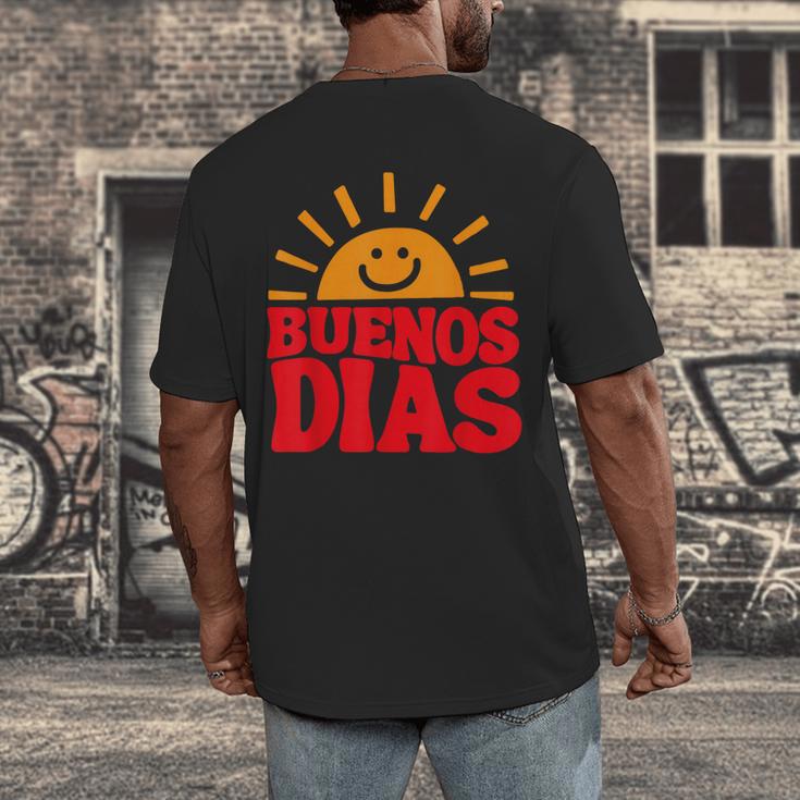 Cute Bilingual Spanish Teacher Buenos Dias Sunshine Men's Back Print T-Shirt, funny design Cute Bilingual Spanish Teacher Buenos Dias Sunshine Men's Back Print T-Shirt, funny design