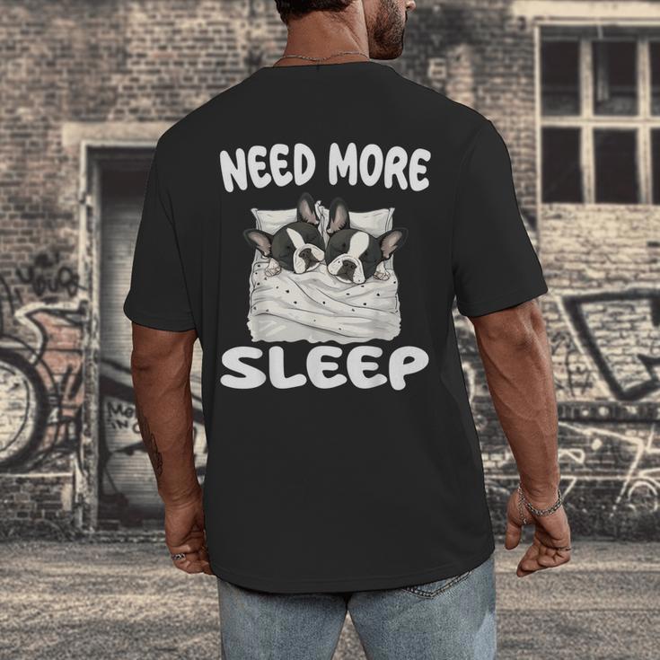Cute Boston Terrier Need More Sleep Pajamas Nightgown Men's Back Print T-Shirt, funny design