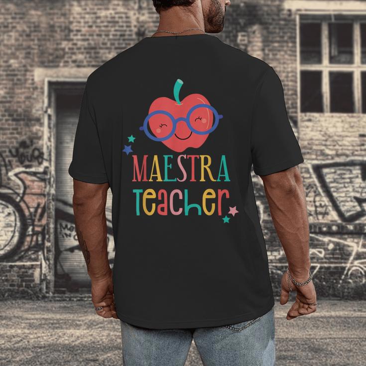 Cute Maestra Teacher Men's Back Print T-Shirt, funny design