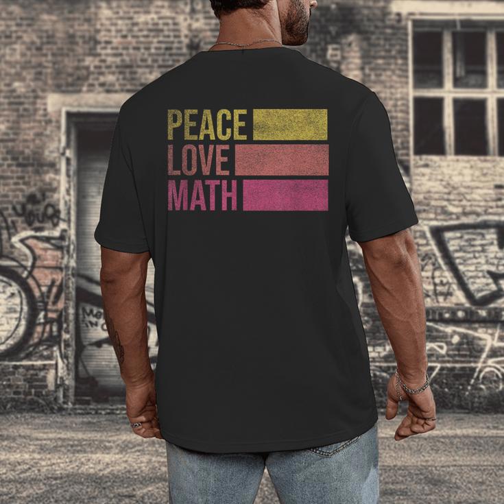 Cute Math Teacher Peace Love Math Men's Back Print T-Shirt, funny design Cute Math Teacher Peace Love Math Men's Back Print T-Shirt, funny design