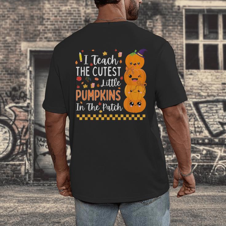 Cute Teacher Halloween For Women Men Teacher Pumpkin Men's Back Print T-Shirt, funny design