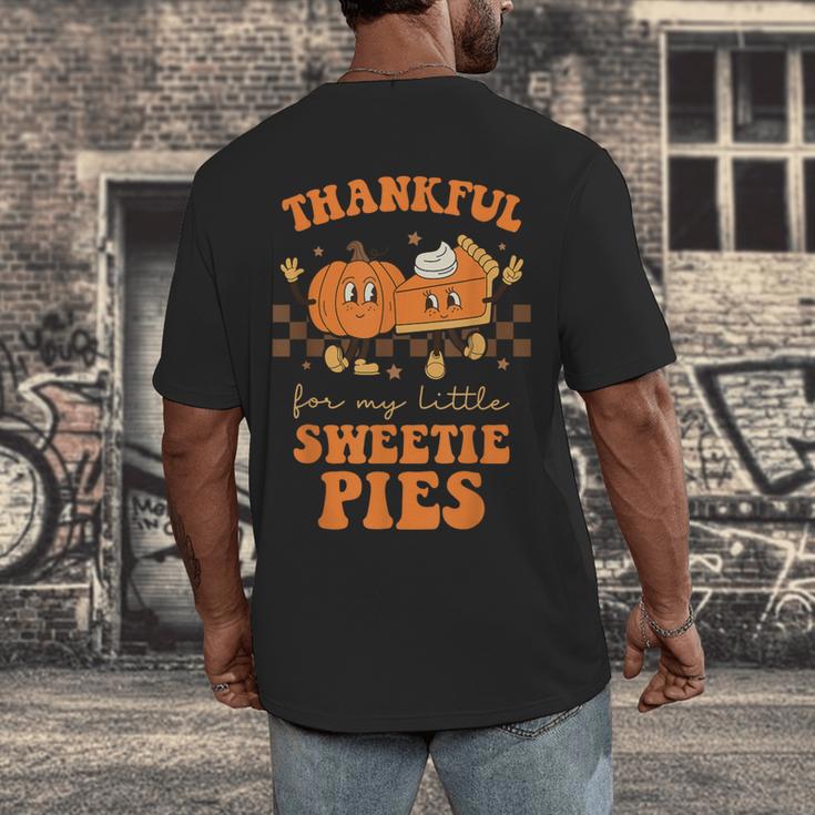 Cute Thanksgiving Teacher Thankful For My Sweetie Pies Mom Men's Back Print T-Shirt, funny design