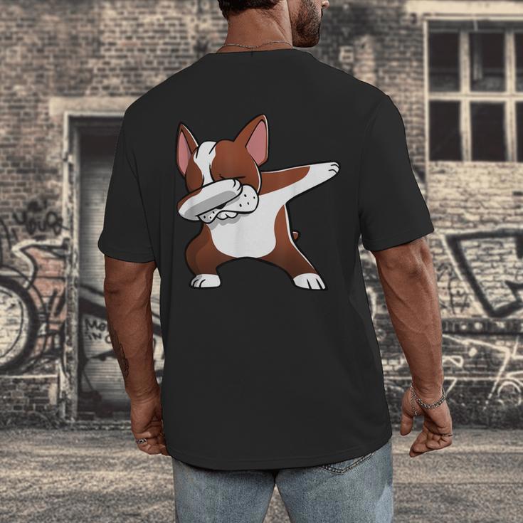Dabbing Red Boston Terrier Dab Dance Dog Men Women Kids Men's Back Print T-Shirt, funny design