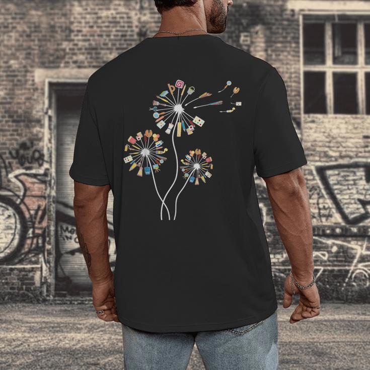 Dandelion Art Shirt For Artist Or Art Teacher Creative Art Men's Back Print T-Shirt, funny design