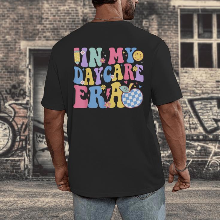 In My Daycare Era Groovy Teacher Daycare First Day Of School Men's Back Print T-Shirt, funny design In My Daycare Era Groovy Teacher Daycare First Day Of School Men's Back Print T-Shirt, funny design