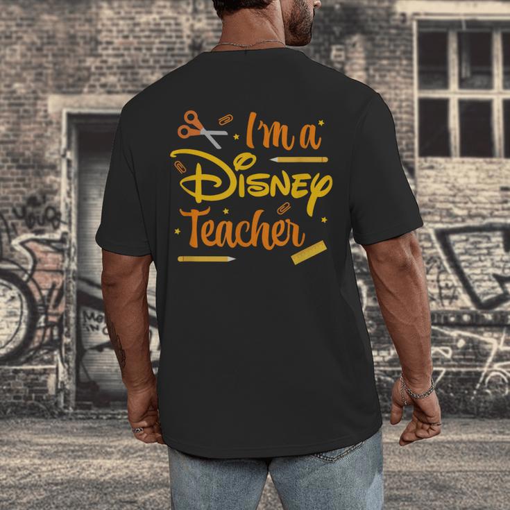 Disney Back To School I'm A Disney Teacher Crafty Logo Men's Back Print T-Shirt, funny design Disney Back To School I'm A Disney Teacher Crafty Logo Men's Back Print T-Shirt, funny design