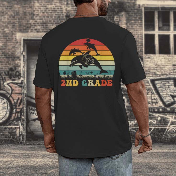 Dolphin Second Grade Back To School Teacher Student Men's Back Print T-Shirt, funny design Dolphin Second Grade Back To School Teacher Student Men's Back Print T-Shirt, funny design