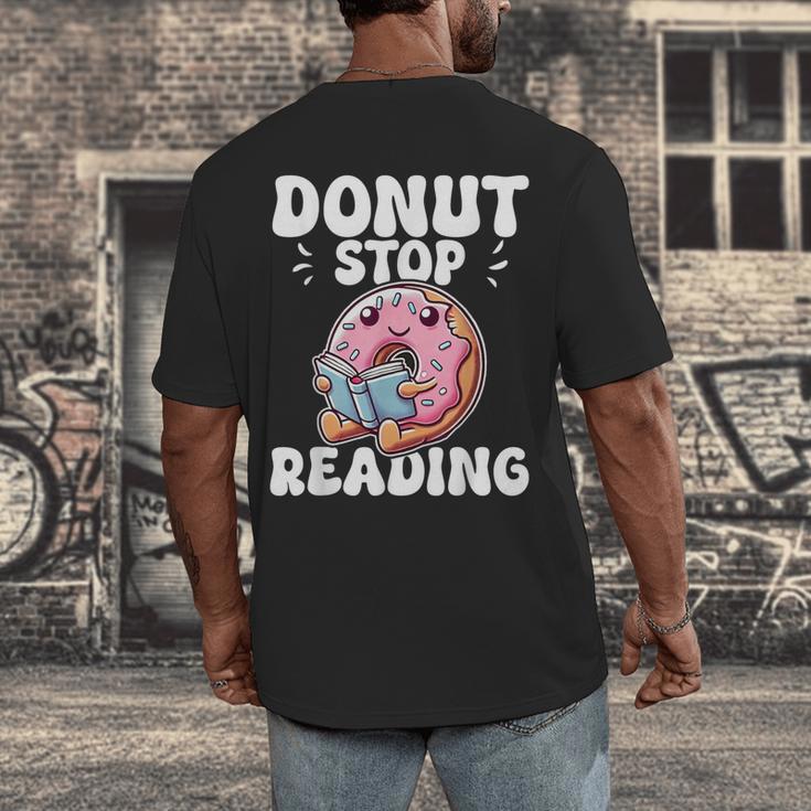 Donut Stop Reading Kawaii Teacher Preschool Kindergarten Men's Back Print T-Shirt, funny design Donut Stop Reading Kawaii Teacher Preschool Kindergarten Men's Back Print T-Shirt, funny design