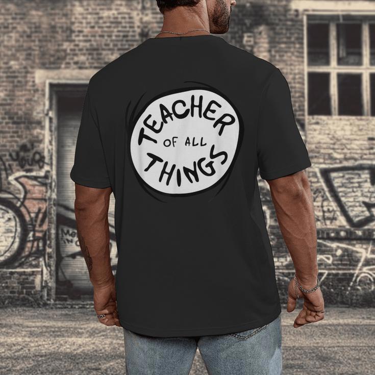 Dr Seuss Teacher Of All Things Red Emblem Men's Back Print T-Shirt, funny design
